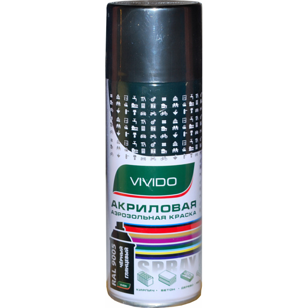 VESLEE ЧЕРНЫЙ МАТОВЫЙ RAL 9005 аэрозольная краска