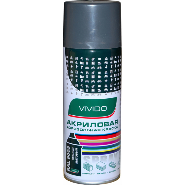 VESLEE ЧЕРНЫЙ МАТОВЫЙ RAL 9005 аэрозольная краска