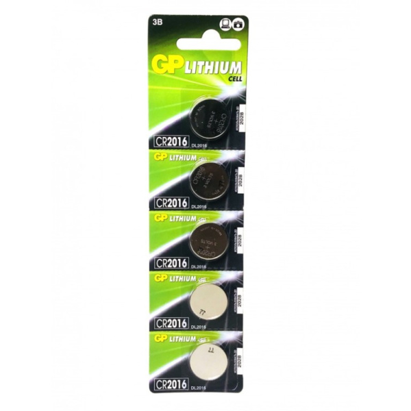 Батарейки GP CR2016 BL5 Lithium 3V( 5/100/2000)
