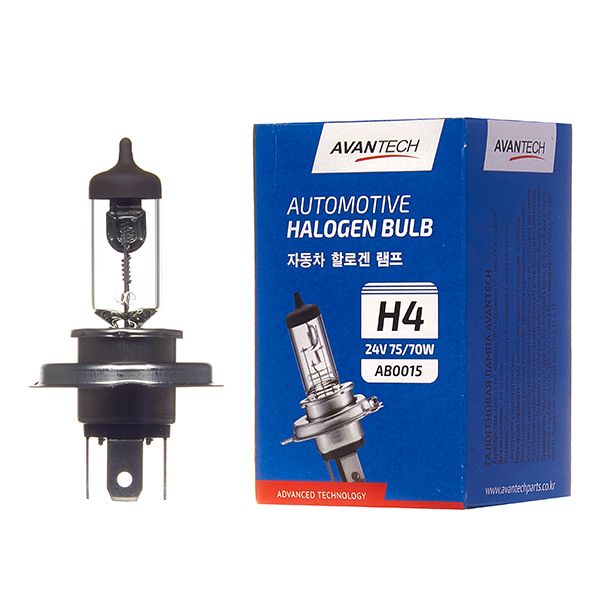 Лампа головного света Avantech H4 (HB2) 24V 75/70W